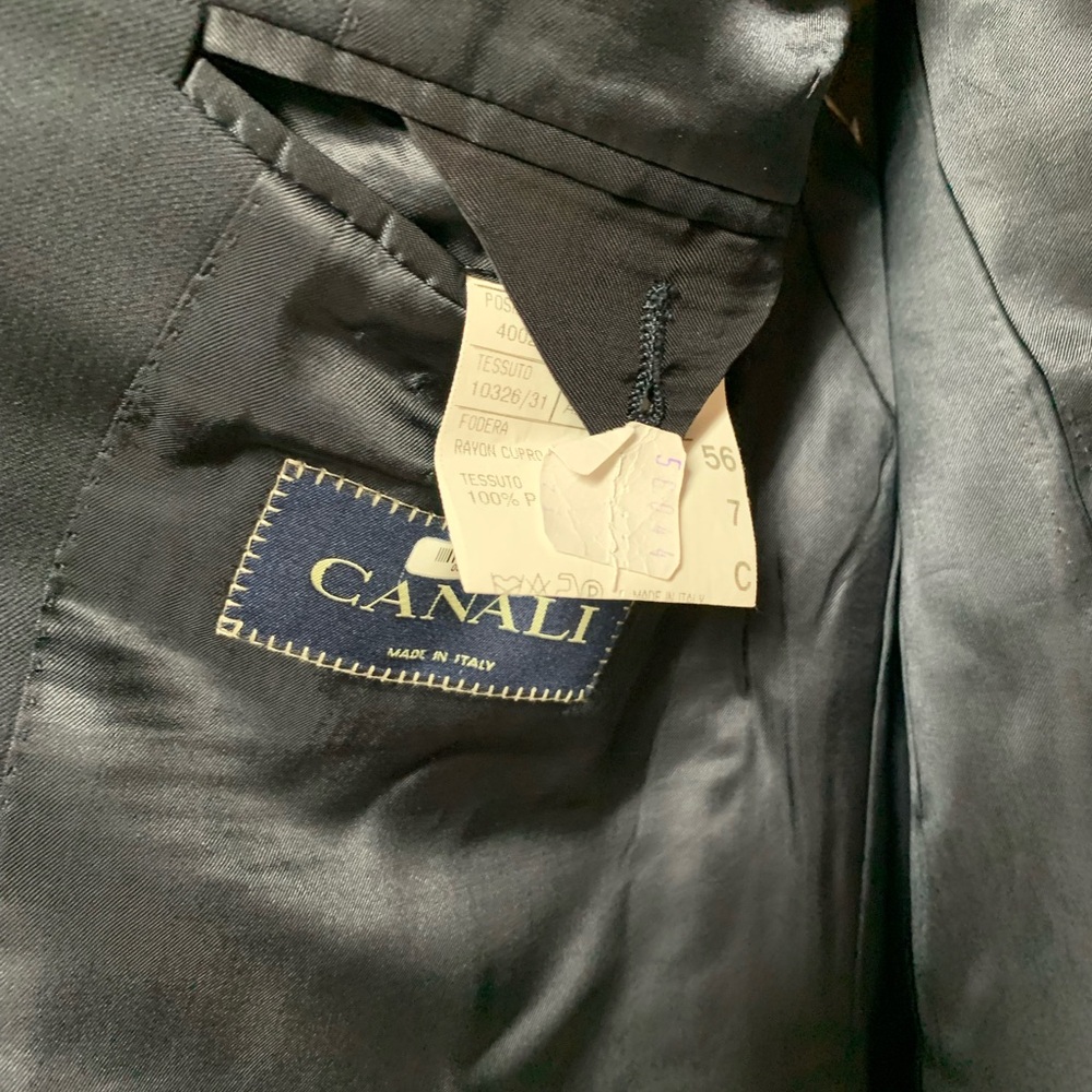 Canali Navy Wool Mitchells Westport Sport Coat Italy Size 48 R - Picture 4 of 10